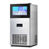 180LBS/24H Commercial Ice Maker with 35LBS Ice Storage Bin, Self-Cleaning Stainless Steel Under Counter Freestanding Ice Machine