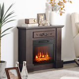 18" Electric Fireplace Insert, 1400W Freestanding & Wall-Mounted Fireplace Heater with Adjustable LED Flame