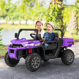 2-Seater Kids Ride On UTV, 12V Battery Powered Electric Toy Car with Remote Control, Dump Bed & Extra Shovel