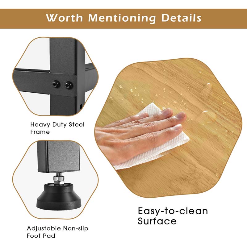 48" Adjustable Workbench Oak Wood Work Table 1760 LBS Heavy-Duty Workstation for Garage Workshop