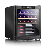 20" 21-Bottle Wine Cooler Refrigerator Countertop Wine Cellar with Beech Shelves & Anti-UV Glass Door