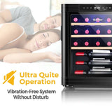 20" 21-Bottle Wine Cooler Refrigerator Countertop Wine Cellar with Beech Shelves & Anti-UV Glass Door