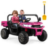 24V 2-Seater Kids Ride on UTV Dump Truck, Battery Powered Off-Road Electric Toy Car with Remote Control, Moving Dump Bed