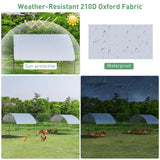 25 FT Large Metal Chicken Coop Walk-in Dome Poultry Cage Hen Run House Rabbits Habitat Cage with Cover