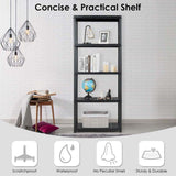 33.5"L x 16"W x 73"H 5-Tier Plastic Storage Shelving Rack, Freestanding Multi-Use Shelving Unit Organizer