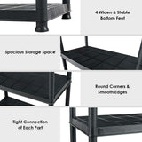 33.5"L x 16"W x 73"H 5-Tier Plastic Storage Shelving Rack, Freestanding Multi-Use Shelving Unit Organizer