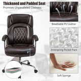 500 LBS Big & Tall Office Chair, Extra Wide Seat Leather Executive Chair, Height Adjustable Swivel Computer Desk Chair