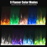 50" Ultra-Thin Recessed Electric Fireplace Insert, 1500W Wall-mounted Fireplace Heater with 9 Flame Colors
