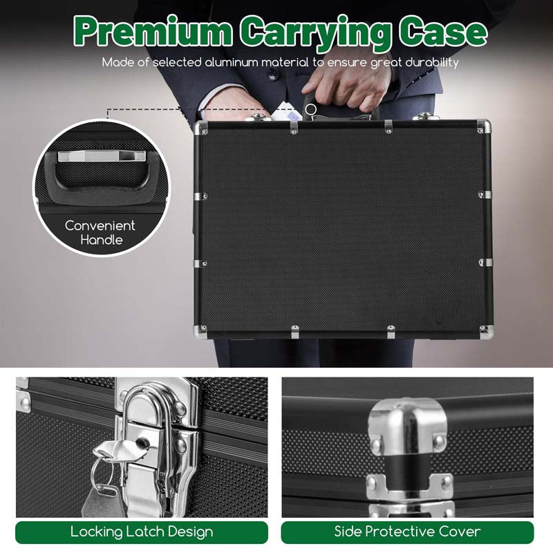 600Pcs Poker Chip Set for Texas Holdem Blackjack Gambling, 14 Gram Clay Poker Chips w/Carrying Case, Automatic Card Shuffler