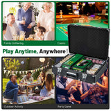 600Pcs Poker Chip Set for Texas Holdem Blackjack Gambling, 14 Gram Clay Poker Chips w/Carrying Case, Automatic Card Shuffler