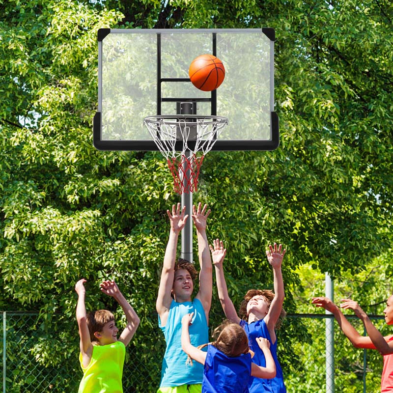 64"-79" Waterproof Portable Basketball Stand Poolside Basketball Hoop Goal System with 44" Backboard