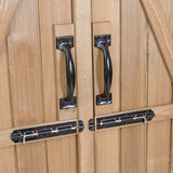 65" Wooden Storage Shed Outdoor Garden Tool Storage Cabinet with Lockable Doors