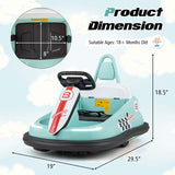 Toddler Ride on Bumper Car for Kids, 6V Electric Ride on Toy w/ 360° Spinning, Dual Motors, 2 Speeds, Music & LED Lights