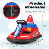 Toddler Ride on Bumper Car for Kids, 6V Electric Ride on Toy w/ 360° Spinning, Dual Motors, 2 Speeds, Music & LED Lights