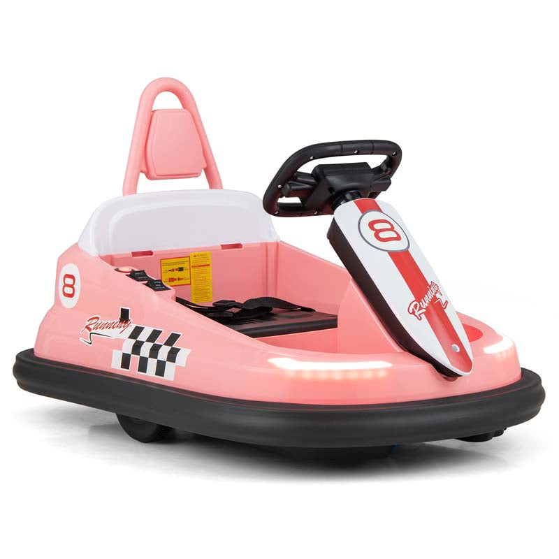 Toddler Ride on Bumper Car for Kids, 6V Electric Ride on Toy w/ 360° Spinning, Dual Motors, 2 Speeds, Music & LED Lights