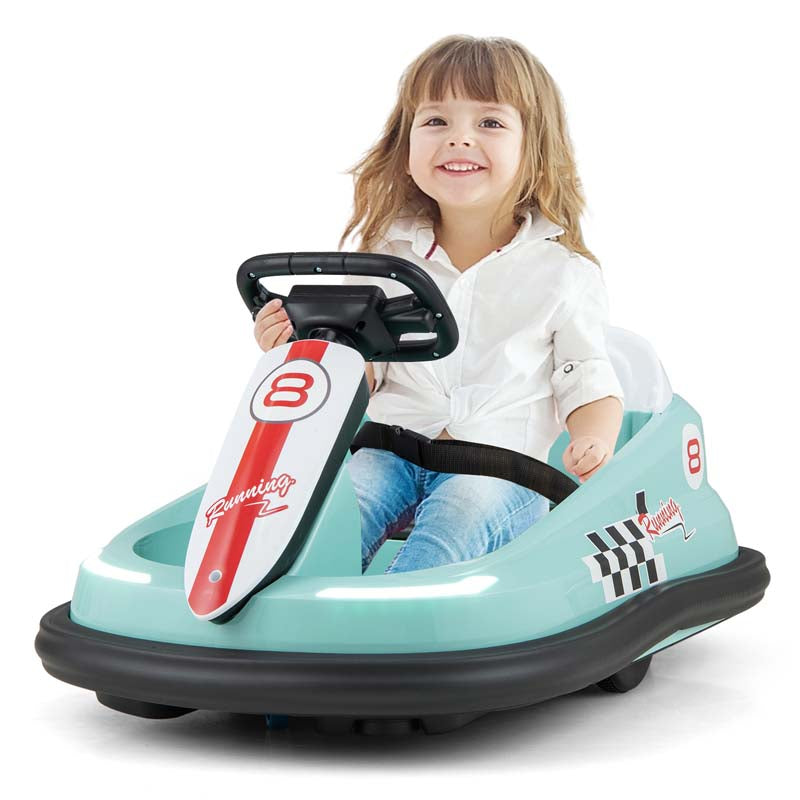 Toddler Ride on Bumper Car for Kids, 6V Electric Ride on Toy w/ 360° Spinning, Dual Motors, 2 Speeds, Music & LED Lights