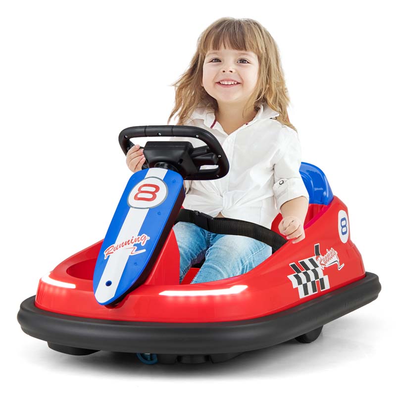 Toddler Ride on Bumper Car for Kids, 6V Electric Ride on Toy w/ 360° Spinning, Dual Motors, 2 Speeds, Music & LED Lights