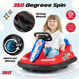 Toddler Ride on Bumper Car for Kids, 6V Electric Ride on Toy w/ 360° Spinning, Dual Motors, 2 Speeds, Music & LED Lights