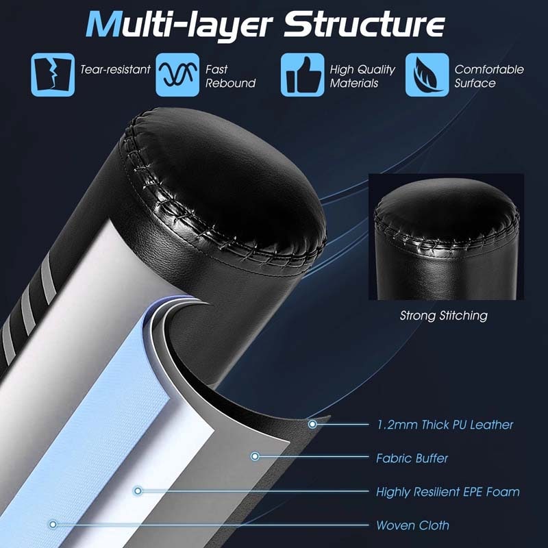 70" Freestanding Punching Bag 220lbs Heavy Boxing Bag with Gloves, Shock Absorber, 12 Suction Cup Base