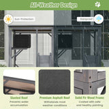 72" Tall Large Wooden Cat House on Wheels with 2 Resting Box, 4 Platforms, Catio Outdoor Cat Enclosure Kitty Cat Kennel Condo Cage Playpen