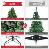 7 FT Green Pre-Lit Artificial Christmas Tree with 300 Warm White LED Lights & 1096 Hinged Branch Tips