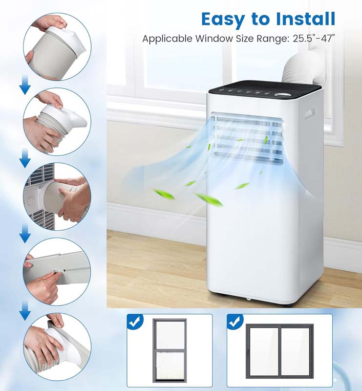 8000 BTU 3-in-1 Portable Air Conditioner with Dehumidifier/Fan/Cool/Sleep Mode, AC Unit for Room up to 250 Sq. Ft