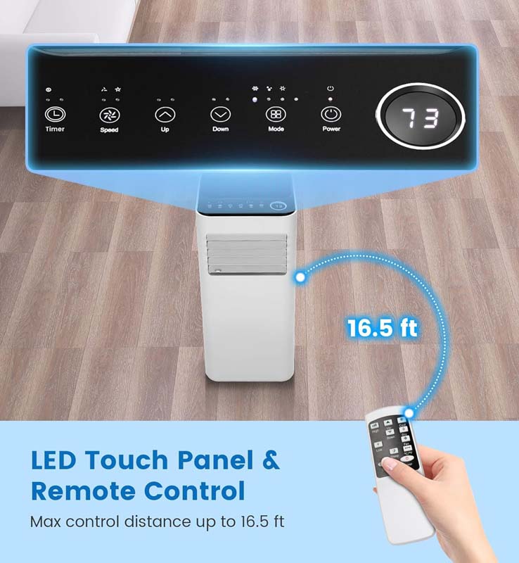 8000 BTU 3-in-1 Portable Air Conditioner with Dehumidifier/Fan/Cool/Sleep Mode, AC Unit for Room up to 250 Sq. Ft