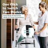 Foldable Standard Walker with 5" Wheels & Padded Armrest, Height Adjustable Walking Mobility Aid for Seniors