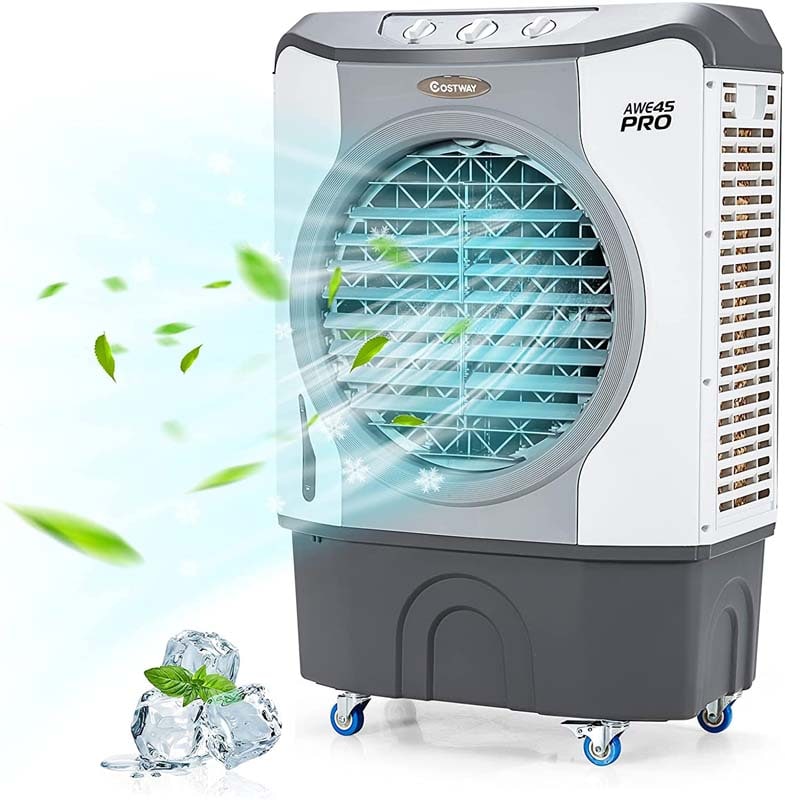 9740 CFM Portable Industrial Evaporative Cooler 4-in-1 Air Cooling Fan Humidifier Purifer with 45L Water Tank