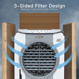 9740 CFM Portable Industrial Evaporative Cooler 4-in-1 Air Cooling Fan Humidifier Purifer with 45L Water Tank