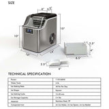 40LBS/24H Portable Ice Maker Countertop Ice Machine with Top Inlet Hole & Self-Clean Function