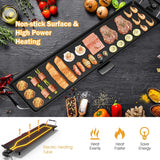 35" Extra Long Nonstick Electric Griddle, BBQ Teppanyaki Table Top Grill Griddle with Adjustable Temperature & Drip Tray