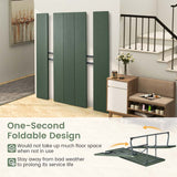 6 FT HDPE Folding Picnic Table Bench Set for 8 Person, Outdoor Large Picnic Table with Umbrella Hole & Metal Frame