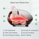 Foot Calf Massage Machine with Heat and Calf Air Bag, Electric Foot Massager with Shiatsu, Air compression, Rolling Modes