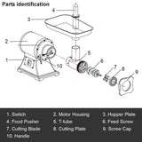 Heavy Duty 550LB/h 1100W Commercial Grade Meat Grinder Stainless Steel Electric Food Grinder Processer
