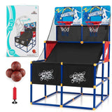 Kids Basketball Arcade Game Toy Set, Dual Shot Basketball Game for 2 Players with 4 Balls & Inflation Pump