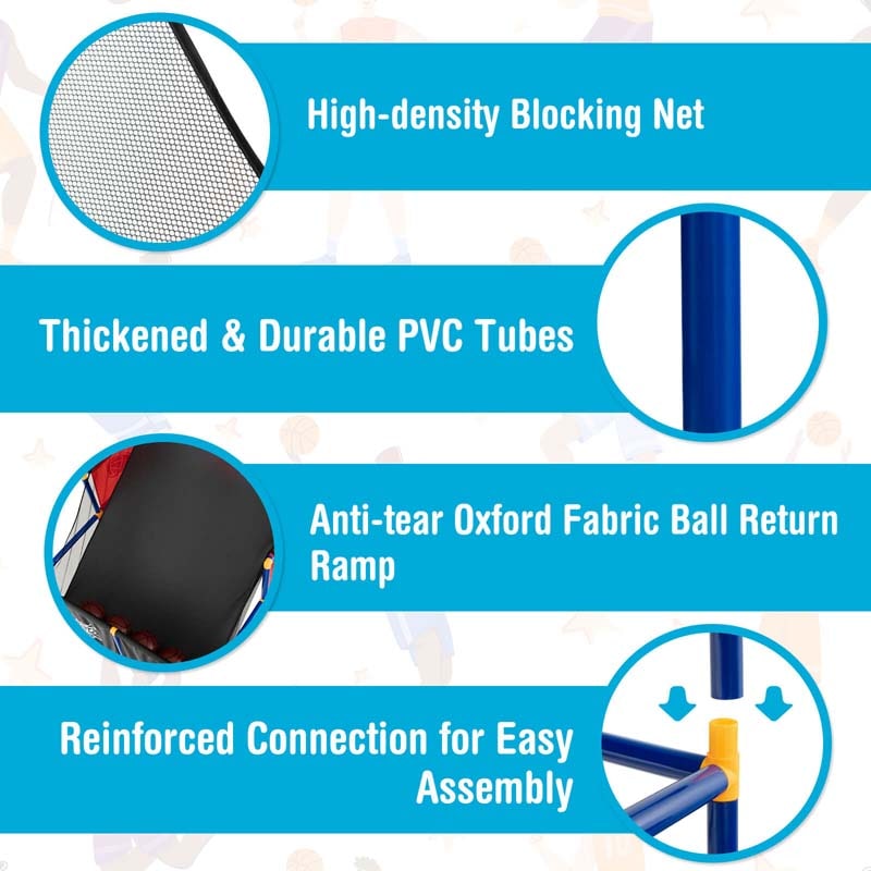Kids Basketball Arcade Game Toy Set, Dual Shot Basketball Game for 2 Players with 4 Balls & Inflation Pump