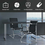 Set of 2 Sled Base Office Chair Heavy Duty Conference Chair PU Leather Guest Chairs for Guest Reception
