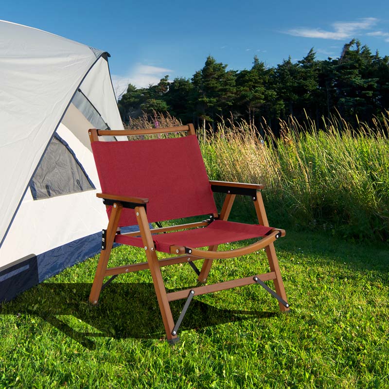 2-Pack Ultralight Bamboo Patio Folding Camping Beach Chairs, Portable Outdoor Lawn Chairs for Backpacking Hiking Fishing Picnic