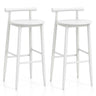 Set of 2 35"H Wooden Bar Chairs with Backrest and Footrest, Bar Height Stools for Home Restaurant Cafe