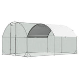 12.5 FT Large Metal Chicken Coop Walk-in Dome Poultry Cage Hen Run House Rabbits Habitat Cage with Cover