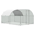 12.5 FT Large Metal Chicken Coop Walk-in Dome Poultry Cage Hen Run House Rabbits Habitat Cage with Cover