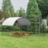 12.5 FT Large Metal Chicken Coop Walk-in Dome Poultry Cage Hen Run House Rabbits Habitat Cage with Cover