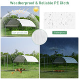 12.5 FT Large Metal Chicken Coop Walk-in Dome Poultry Cage Hen Run House Rabbits Habitat Cage with Cover