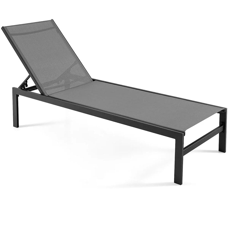 Quick-drying Fabric Sun Lounger for Pool Deck Patio Beach Lawn, 6-Position Aluminium Outdoor Chaise Lounge Chair