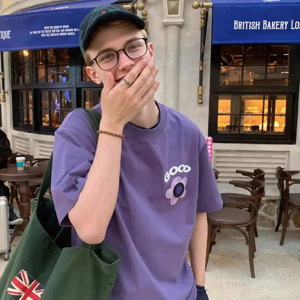 ??Back to School Gifts - Fitvii High Quality Dynamic Pixel "GOOD" Mood T-Shirt