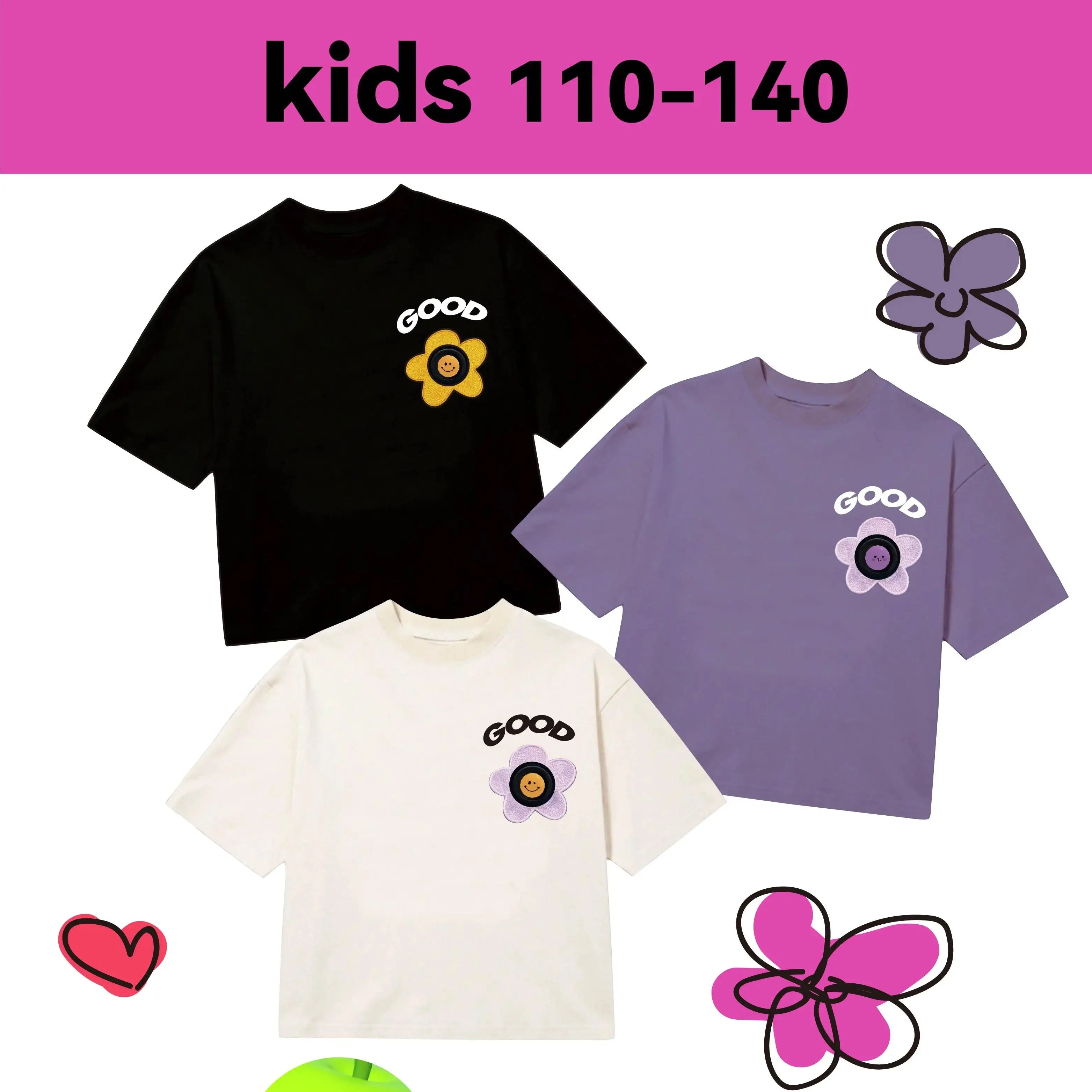 Fitvii "Good" Emoji Display Chip T-shirt for Kids/Children