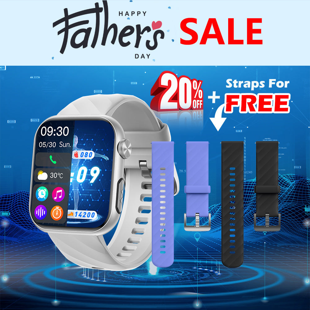 Father's Day Gift - Fitvii® Upgrade GT5 PRO MAX Health Smartwatch With SOS+BP+BG+HR+ECG+TEMP+SPO2+Calls Fitness Tracker