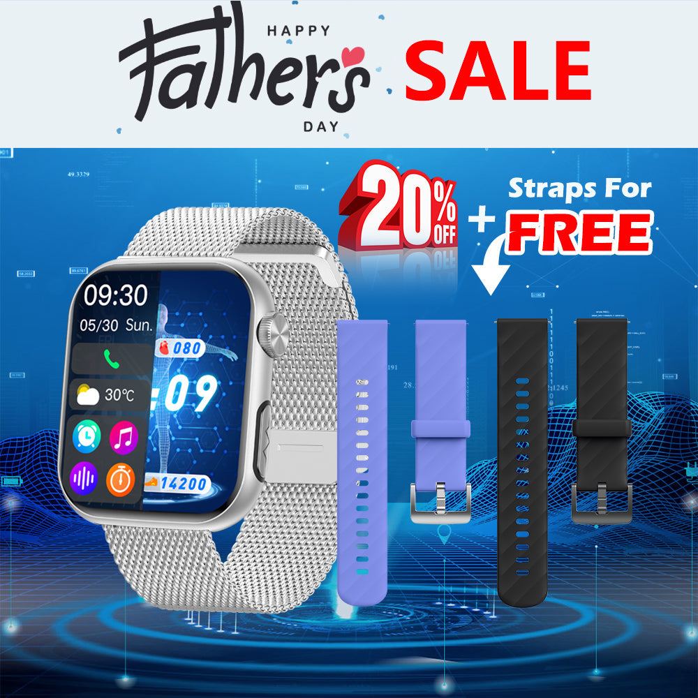 Father's Day Gift - Fitvii® Upgrade GT5 PRO MAX Health Smartwatch With SOS+BP+BG+HR+ECG+TEMP+SPO2+Calls Fitness Tracker