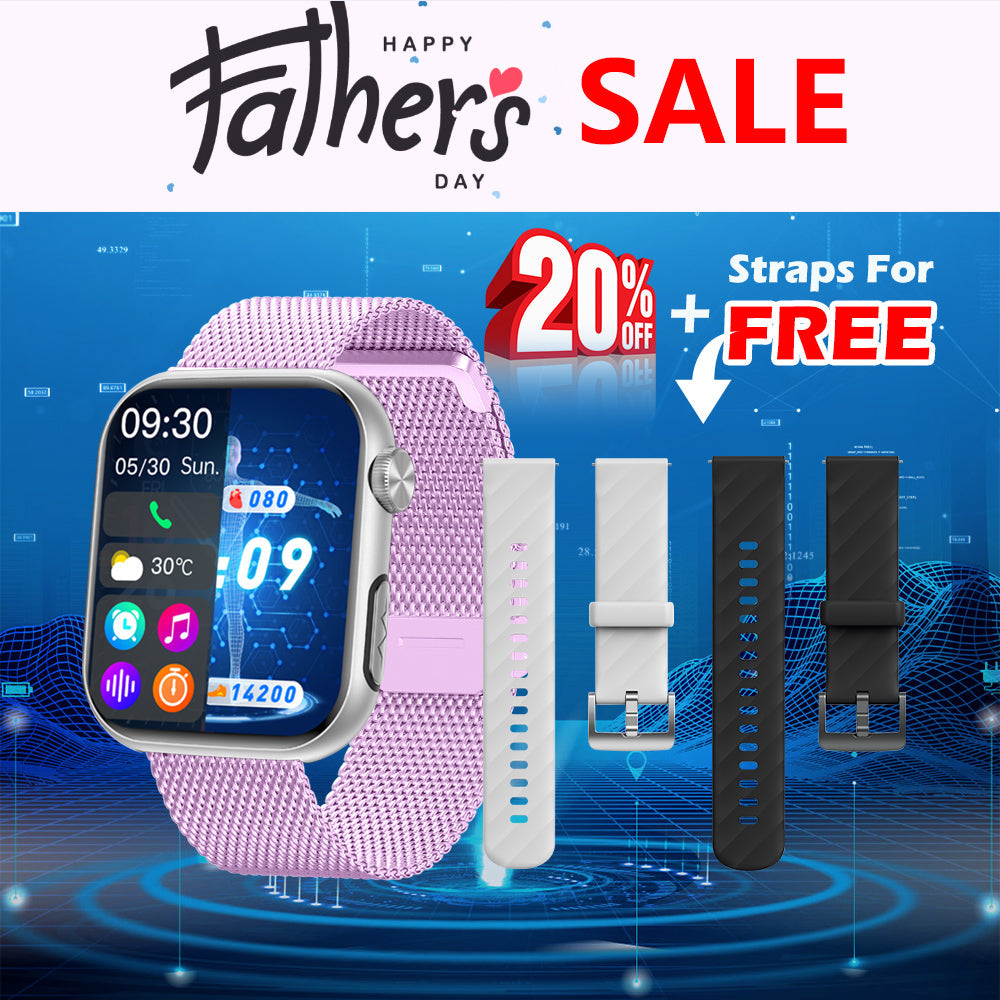 Father's Day Gift - Fitvii® Upgrade GT5 PRO MAX Health Smartwatch With SOS+BP+BG+HR+ECG+TEMP+SPO2+Calls Fitness Tracker